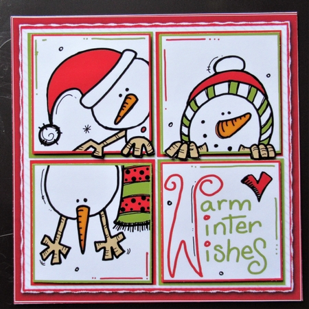 7x7 Snowman winter wishes by Davina Rundle