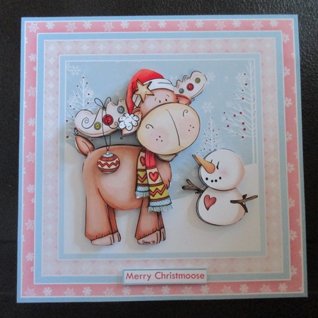 MERRY CHRISTMOOSE 7.5 Christmas Decoupage & Insert Mini Kit by Davina Rundle