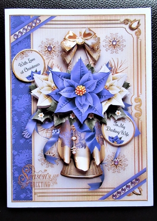 Christmas Vintage Purple Poinsettias Mini Kit by Davina Rundle