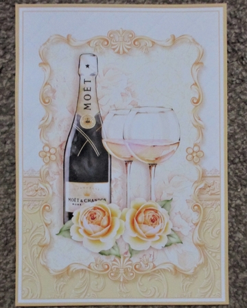 CHAMPAGNE CELEBRATIONS GOLD A5 Decoupage & Insert by Davina Rundle