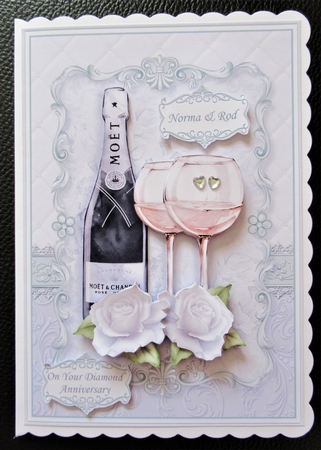 CHAMPAGNE CELEBRATIONS DIAMOND A5 Decoupage & Insert by Davina Rundle
