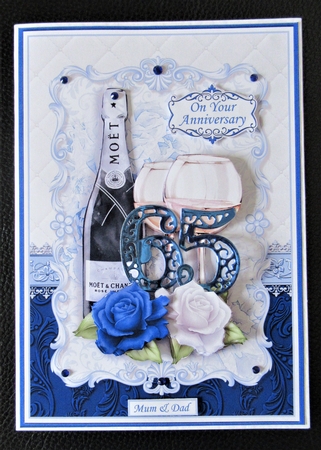 CHAMPAGNE CELEBRATIONS SAPPHIRE A5 Decoupage & Insert by Davina Rundle
