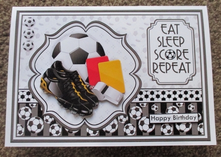 FOOTBALL BLACK & WHITE A5 Decoupage or Pyramage & Insert Card Kit by Davina Rundle