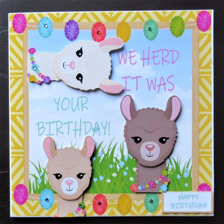 We herd it was your birthday Lllama fun 8x8 Mini Kit by Davina Rundle
