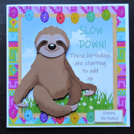 Slow down! These birthdays are starting to add up sloth 8x8 mini kit by Davina Rundle