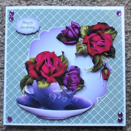 Valentine Roses - Teacup & Saucer by Davina Rundle