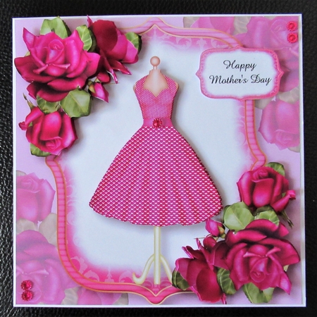 Fabulous Fifties Florals - Hot Pink Roses by Davina Rundle