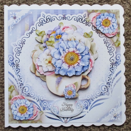 Blue Floral Bouquet Cup Mini Kit by Davina Rundle