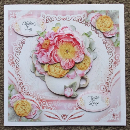 Pink Yellow Floral Bouquet Cup Mini Kit by Davina Rundle