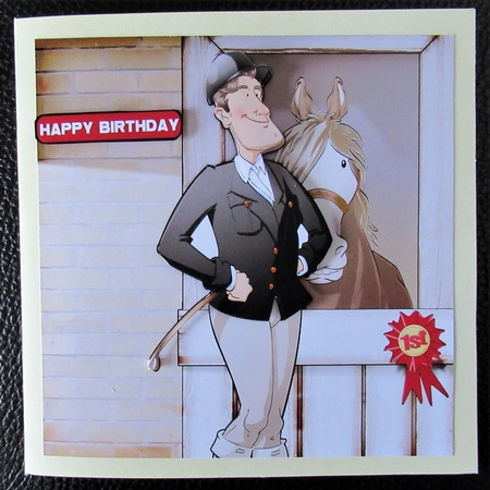 Horse Rider Dude 8x8 Quick Card by Davina Rundle