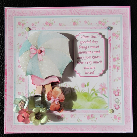 UMBRELLA GIRL & VERSE 7.5 Decoupage & Insert Card Kit by Davina Rundle