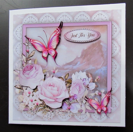 Pink Roses and Butterflys  by Davina Rundle