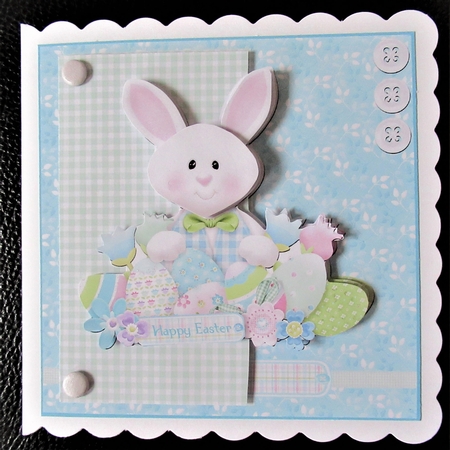 Bunnie Bowtie Card Front by Davina Rundle
