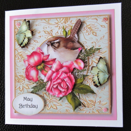 Square Gilded Frame - Glory Roses by Davina Rundle