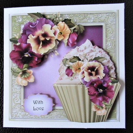 Muted Pansies Cupcake by Davina Rundle