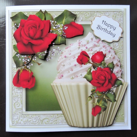 Claires Red Roses Cupcake by Davina Rundle