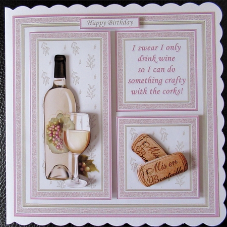 WHITE WINE SAVE THE DAY or CRAFTY CORKS 7.5 Squares Quick Layer Card Kit by Davina Rundle