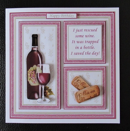 RED WINE SAVE THE DAY or CRAFTY CORKS 7.5 Squares Quick Layer Card Kit by Davina Rundle