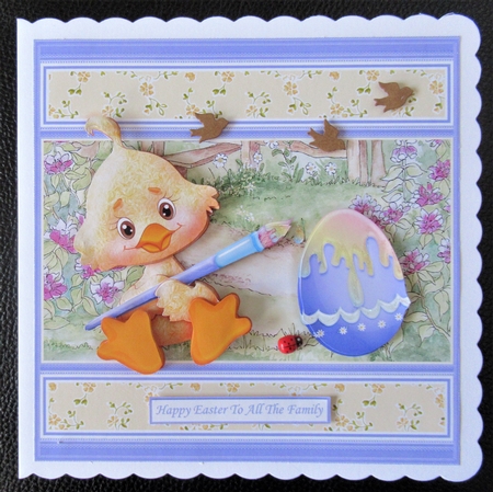 EASTER CHICK EGG PAINTING 7.5 Decoupage & Insert Card Kit by Davina Rundle