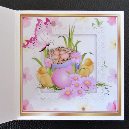 Lovely easter card with eggs and chicks 8x8 by Davina Rundle