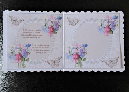 sweet peas birthday insert by Davina Rundle