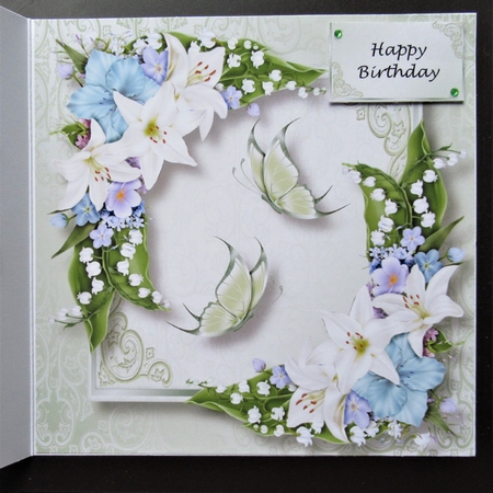 Lovely Lilies & Butterflies 8x8 by Davina Rundle