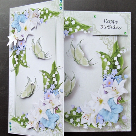 Lovely Lilies & Butterflies 8x8 by Davina Rundle