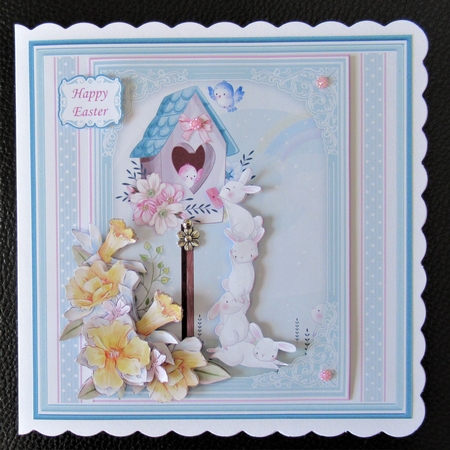 BUNNY DELIVERY 7.5 Decoupage & Insert Card Kit by Davina Rundle