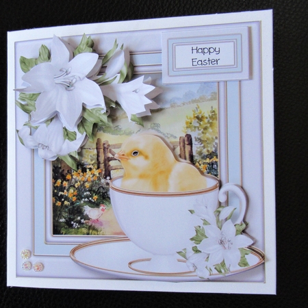 Easter Chick & White Lilies by Davina Rundle