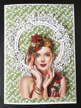 Art Deco Lady Emilia Decoupage Sheet Red by Davina Rundle