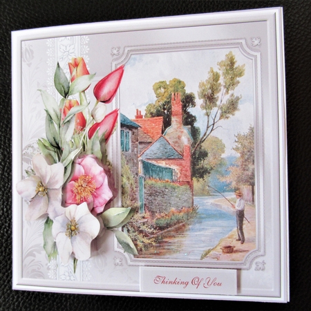 Dorset fishing 7x7 card by Davina Rundle