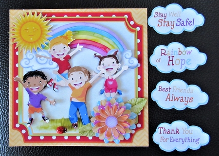 Rainbow of Hope 6x6 Card, Envelope, Kit & 3D Rainbow Mobile. by Davina Rundle