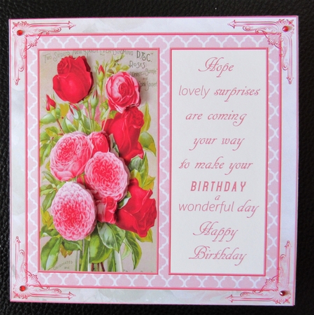 Red Roses in Bloom Decoupage Topper by Davina Rundle