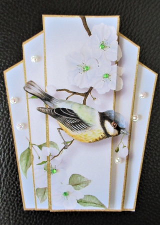 Art Deco Watercolour Stacker - Blue Tit & Blossom by Davina Rundle