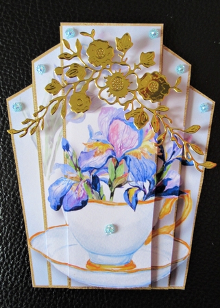 Art Deco Watercolour Stacker - Cup Of Iris by Davina Rundle