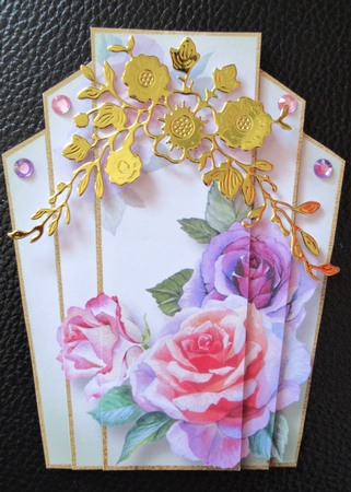 Art Deco Watercolour Stacker - Purple & Peach Roses by Davina Rundle