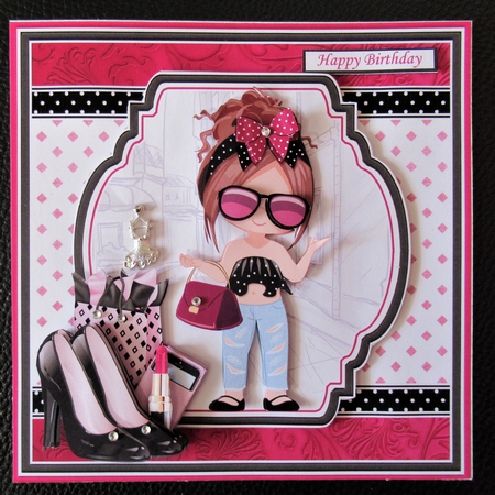 SHOPPING DIVA 7.5 Decoupage & Insert Card Kit by Davina Rundle