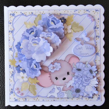 A Gift of Flowers - Decoupage Card Mini Kit by Davina Rundle