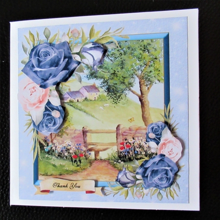 Beautiful Navy and Pink Blush  Roses by Davina Rundle