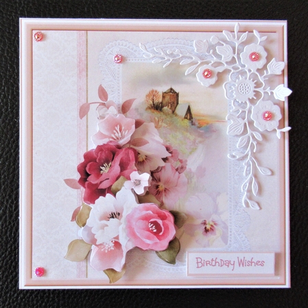 Vintage rose 2.7x7 card by Davina Rundle