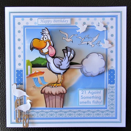 OLD FART or SOMETHING SMELLS FISHY Humorous 7.5 Decoupage Kit by Davina Rundle