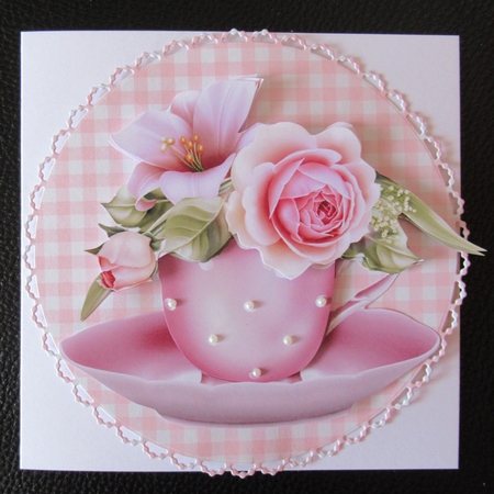 Floral Teacup & Saucer Decoupage Sheet - Roses & Lilies by Davina Rundle