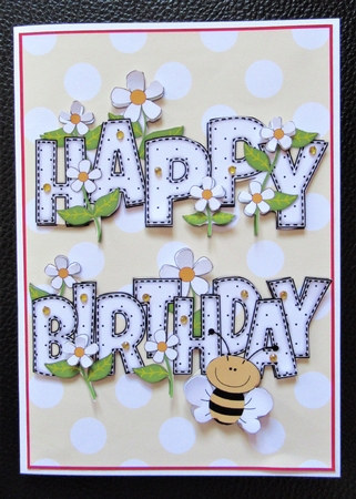 Flowers and Bees BIRTHDAY a5 portrait by Davina Rundle