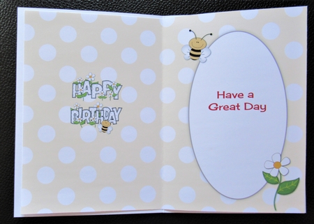 Flowers and Bees BIRTHDAY a5 portrait insert by Davina Rundle