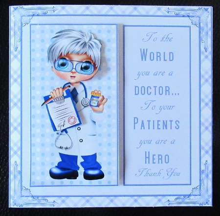 Thank You Doctor Decoupage 7x7ins Topper 2 by Davina Rundle