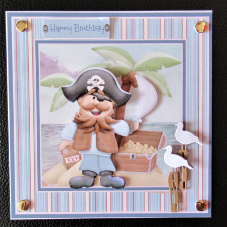 Pirates chest of gold 7x7 card by Davina Rundle