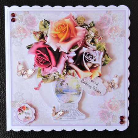 Crystal Rose Vase no3 Mini Page Kit by Davina Rundle