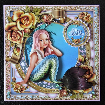 Mermaid And Roses 4 by Davina Rundle