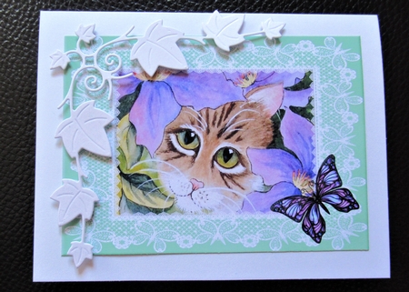 Squirrel and Cat 2 A5 card toppers by Davina Rundle