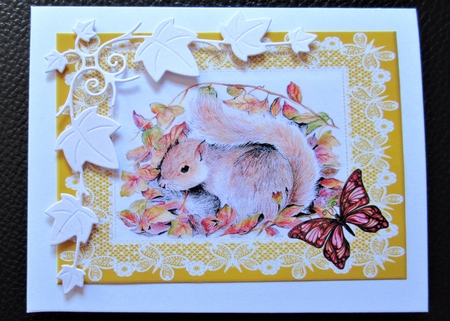 Squirrel and Cat 2 A5 card toppers by Davina Rundle